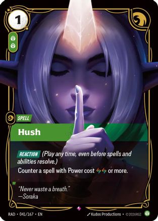Hush (041/167) Radiance Foil Riftbound single by UVS Games