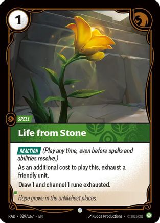 Life from Stone (029/167) Radiance Foil Riftbound single by UVS Games card image