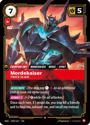 Mordekaiser, Twice Slain Radiance Foil Riftbound single card by UVS Games