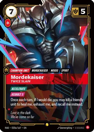 Mordekaiser, Twice Slain alternate art Radiance Foil Riftbound single card by UVS Games
