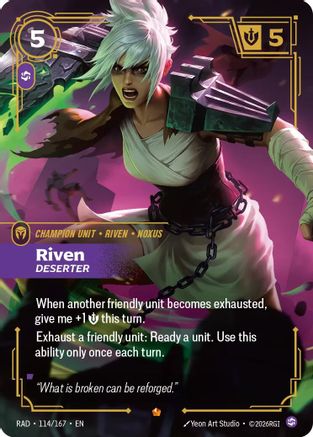 Riven, Deserter Radiance Foil Riftbound single card by UVS Games