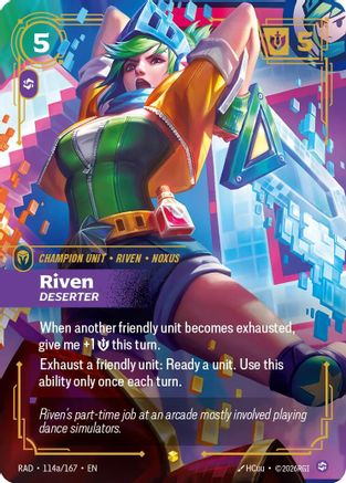 Riven, Deserter Alternate Art Radiance Foil Riftbound single by UVS Games, card 114a/167