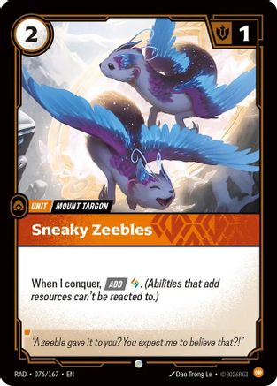 Sneaky Zeebles (076/167) Radiance Riftbound single card by UVS Games