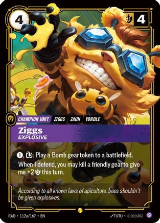 Ziggs, Explosive Alternate Art Radiance Foil Riftbound trading card by UVS Games