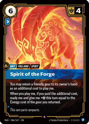 Spirit of the Forge (066/167) Radiance Foil Riftbound single by UVS Games