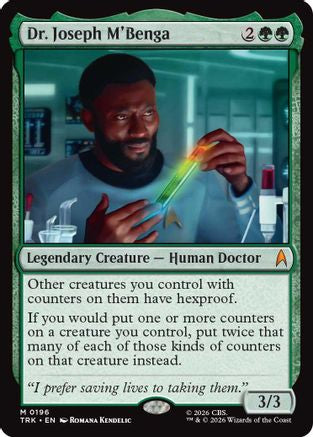 Magic: The Gathering Dr. Joseph M'Benga foil card from Star Trek, MTG single featuring a futuristic medical character.