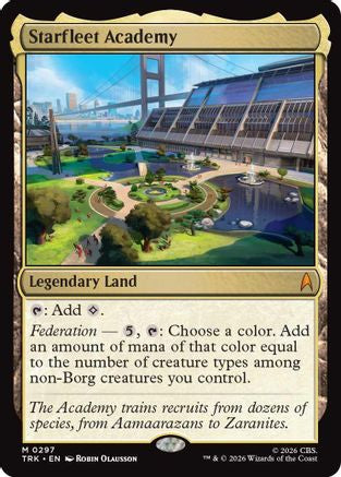 Magic: The Gathering Starfleet Academy foil card from the Star Trek themed MTG single set, featuring detailed sci-fi artwork.