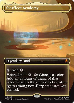 Magic: The Gathering Starfleet Academy borderless MTG single card featuring a futuristic space-themed illustration.