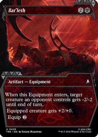 Star Trek Bat'leth foil Magic: The Gathering MTG single card featuring a detailed illustration of the iconic weapon.