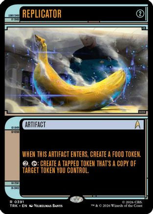 Magic: The Gathering Replicator (Showcase) MTG single card featuring a futuristic robot design, with vibrant colors and detailed artwork.