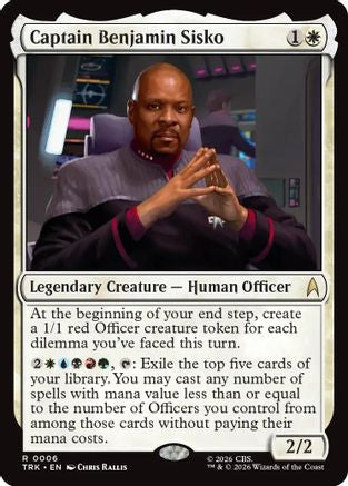 Magic: The Gathering Captain Benjamin Sisko MTG single card, featuring Star Trek character in detailed artwork.