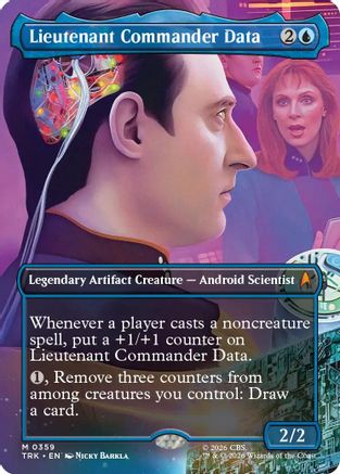Foil Lieutenant Commander Data Magic: The Gathering Star Trek MTG single card, featuring Data in a detailed portrait.