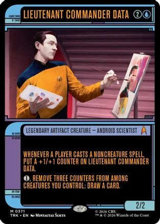 Magic: The Gathering Lieutenant Commander Data (Showcase) MTG single card from Star Trek series, featuring detailed illustration of Data.