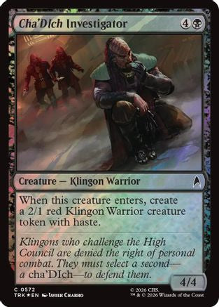 Magic: The Gathering Cha'Dich Investigator Surge Foil MTG single card from Star Trek series, featuring a detailed illustrated character.