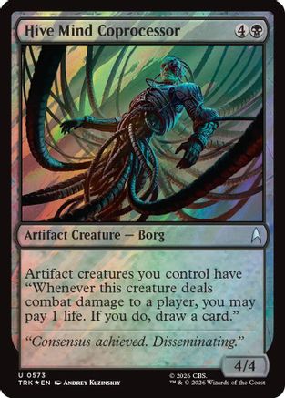 Magic: The Gathering Hive Mind Coprocessor Surge Foil MTG single card featuring holographic foil artwork and intricate design.