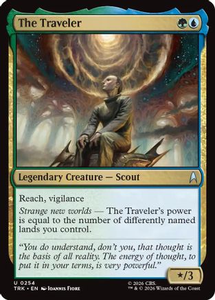 Magic: The Gathering The Traveler foil card from Star Trek MTG single set, featuring detailed artwork and vibrant foil finish.
