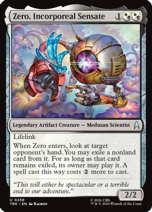 Magic: The Gathering Zero Incorporeal Sensate MTG single card featuring a spectral, ethereal creature with mystical features.