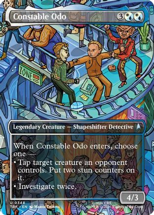Magic: The Gathering Constable Odo borderless foil MTG single card featuring detailed artwork of Star Trek character Odo.