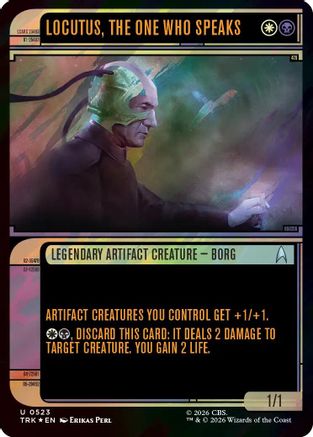Magic: The Gathering Locutus, the One Who Speaks Surge Foil MTG single card featuring artwork of Locutus in vibrant foil finish.