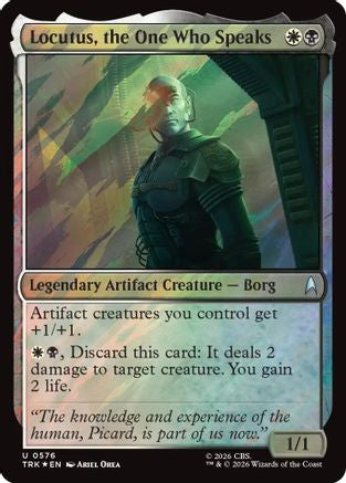 Magic: The Gathering Locutus, the One Who Speaks Surge Foil MTG single card featuring artwork of Locutus from Star Trek.