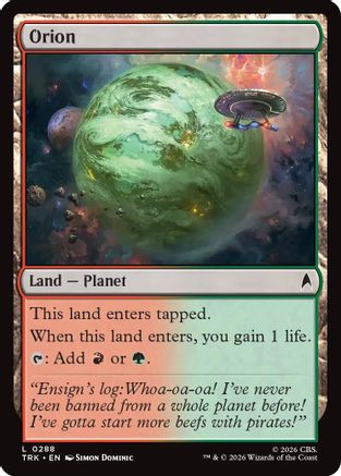 Magic: The Gathering Orion MTG single card from Star Trek series, featuring detailed artwork and card details.