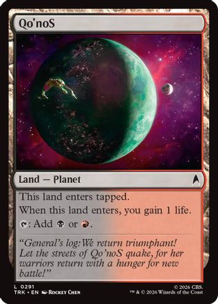 Magic: The Gathering Qo'noS foil MTG single card from Star Trek series, featuring detailed Klingon-themed artwork.