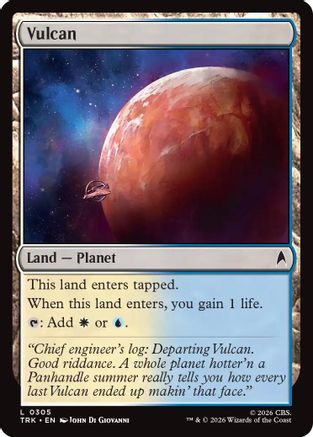 Vulcan foil Magic: The Gathering MTG single card from Star Trek series, featuring Vulcan character artwork and vibrant design.