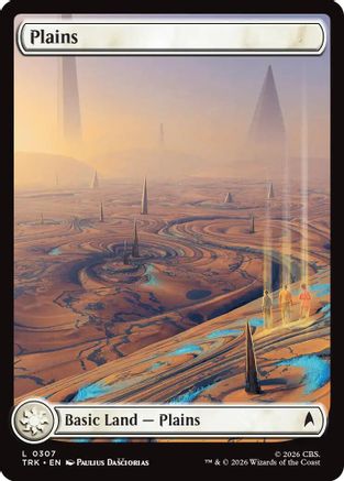 Magic: The Gathering Plains (0307) MTG single card featuring a serene landscape with grassy plains and blue sky.