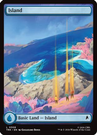 Magic: The Gathering Island (0308) card from Star Trek set, featuring vibrant artwork and classic blue mana symbol.