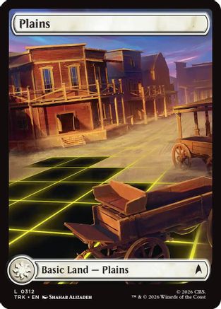Magic: The Gathering Plains foil card from Star Trek series, MTG single card with vibrant artwork and landscape design.