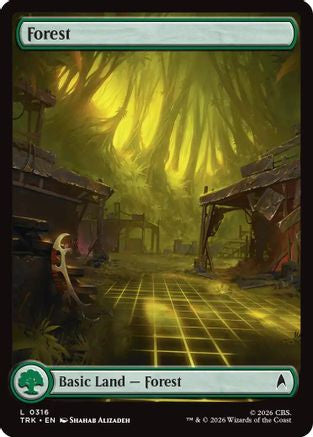 Magic: The Gathering Forest (0316) foil card from Star Trek series, featuring lush green artwork and MTG single card design.