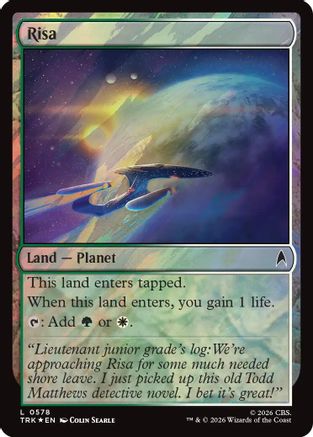Magic: The Gathering Risa Surge Foil MTG single card featuring a colorful sci-fi scene with vibrant foil accents.
