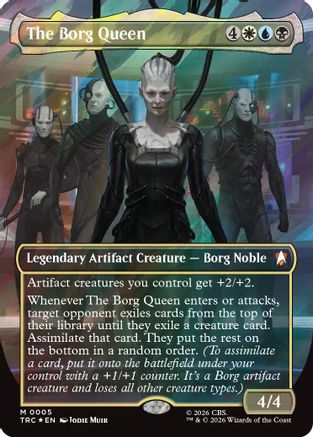 The Borg Queen (Borderless) (Surge Foil)  [Foil]  (TRC-005) - [Commander: Star Trek]