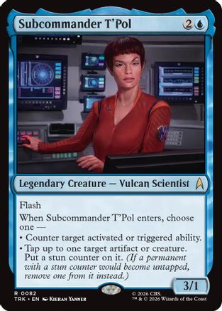 Magic: The Gathering Subcommander T'Pol foil MTG single card, TRK-082 from Star Trek