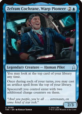 Magic: The Gathering Zephram Cochrane, Warp Pioneer foil MTG single card from Star Trek, TRK-090