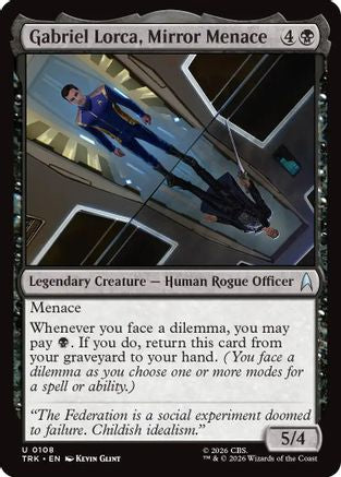 Gabriel Lorca, Mirror Menace [Foil] MTG single from Star Trek, Magic: The Gathering trading card