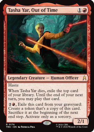 Tasha Yar, Out of Time foil MTG card from Star Trek, Magic: The Gathering (TRK-176)