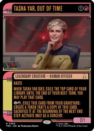 Magic: The Gathering Tasha Yar, Out of Time Showcase foil MTG single card from Star Trek TRK-384