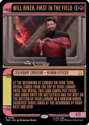 Magic: The Gathering Will Riker, First in the Field Showcase MTG single card from Star Trek, TRK-385
