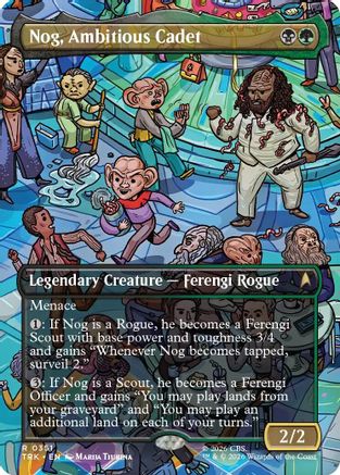 Nog, Ambitious Cadet Borderless Foil MTG single from Magic: The Gathering, Star Trek card TRK-351