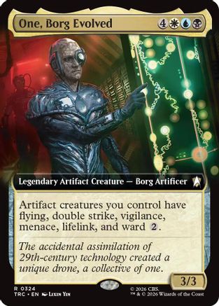 One, Borg Evolved (Extended Art) MTG single from Magic: The Gathering, Commander: Star Trek TRC-324