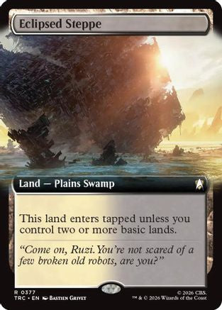 Eclipsed Steppe (Extended Art) MTG single from Commander: Star Trek, Magic: The Gathering card