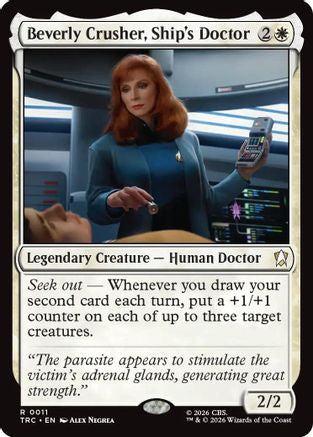 Beverly Crusher, Ship's Doctor Surge Foil MTG single from Star Trek Commander set by Magic: The Gathering