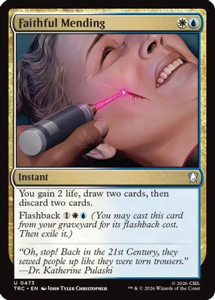 Faithful Mending Surge Foil MTG single from Magic: The Gathering Commander: Star Trek set