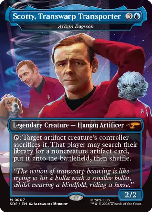 Scotty, Transwarp Transporter Arcum Dagsson borderless Magic: The Gathering MTG single card