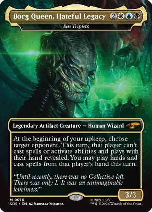 Borg Queen, Hateful Legacy - Sen Triplets Borderless Foil MTG single from Star Trek: Stardates