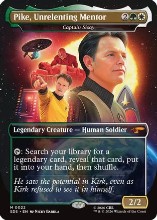 Pike, Unrelenting Mentor - Captain Sisay borderless MTG single from Magic: The Gathering (SDS-022)