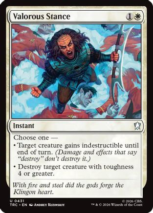 Magic: The Gathering Valorous Stance MTG single card from Commander: Star Trek (TRC-431)