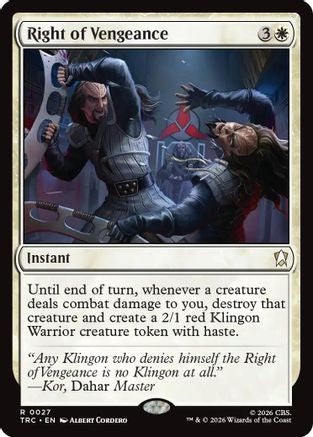 Right of Vengeance (Surge Foil)  [Foil]  (TRC-027) - [Commander: Star Trek]