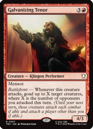 Galvanizing Tenor MTG single from Magic: The Gathering's Commander: Star Trek set, card TRC-067